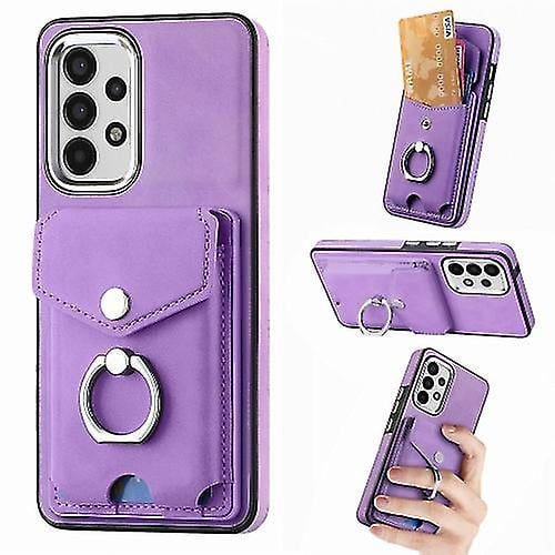 Funda para Samsung Galaxy A13 4g de cuero con acabado galvanizado y tarjetero (negro)