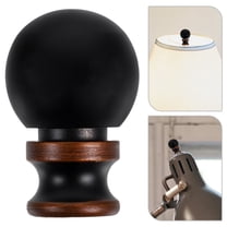 DEEPCRAFF 2Pcs Black Metal Lamp Finial Cap Knob Screw on Vintage Style Lamp Shade Holder