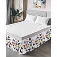 thumbnail image 4 of Butterfly Print Wrap Around Bed Skirts for California King Bed 18" Drop,Bed Skirt with Adjustable Elastic Belt Dust Ruffle Bed Valance for Bedroom Hotel Luxury Modern Colorful Animals Bed Frame Cover, 4 of 7