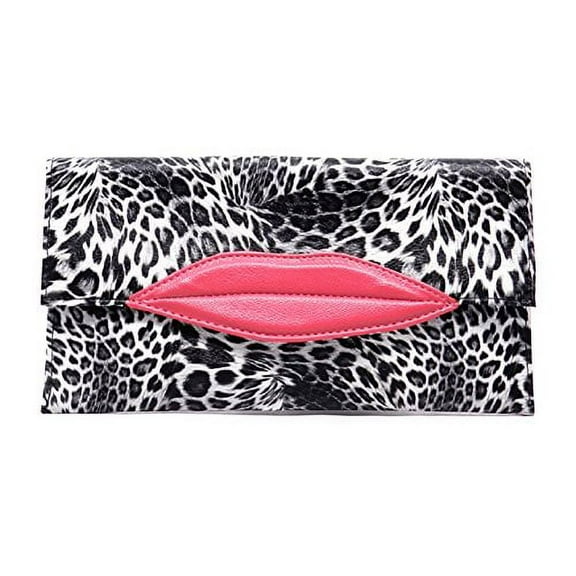 2Chique Boutique Women's Kiss Mark Black Clutch