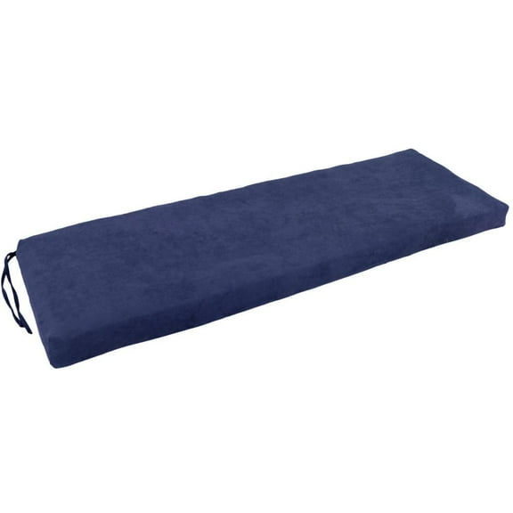 Blazing Needles Microsuede Bench Cushion, 51" x 19", Indigo