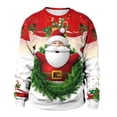 thumbnail image 3 of Clothing Wholesale Unisex Men Women 2024 Ugly Christmas Sweater Santa Elf Christmas Funny Fake Hair Sweater Autumn Winter Tops (7,XL), 3 of 7