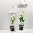 thumbnail image 4 of Flores Artificiales Sunnimix de Tulipanes en Maceta Blanco Leche, 4 of 7