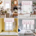 thumbnail image 5 of Pink Spring Floral Kitchen Curtain Valances for Windows Farmhouse Short Curtains, Summer Botanical Watercolor Vintage Rod Pocket Valance Curtain for Bedroom Cafe Living Room 42"x12", 5 of 8