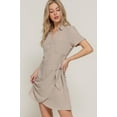 thumbnail image 3 of Button Down Side Bow Linen Effect Mini Dress, 3 of 5