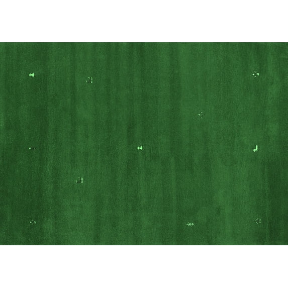 Ahgly Company Indoor Rectangle Abstract Emerald Green Contemporary Area Rugs, 2' x 5'