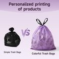 thumbnail image 6 of Lavender Scented Small Garbage Bags Trash 4 Gallon Drawstring For Bathroom Office Bedroom Car Suitable 2-4 Can Colorful Print Purple 50 Counts, 6 of 7