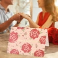 thumbnail image 3 of hengsof Valentine's Day Card, Eco-Friendly, Thick Card Valentine's Day Small Fragmented Flower Hot Stamped Blessing Message Card, 3 of 3