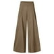 thumbnail image 4 of Pantalones de mujer de cintura alta y pierna ancha - Pantalones informales con cintura elástica - Bolsillos cómodos y corte holgado - Ropa de verano de poliéster, 4 of 5