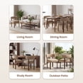 thumbnail image 5 of EOP Farmhouse Dining Chairs Set of 4, Upholstered Fabric Kitchen Chairs with Curved Backrest Wood Chairs for Kitchen Living Room Restaurant Seating Dining Room, Camel, 5 of 10