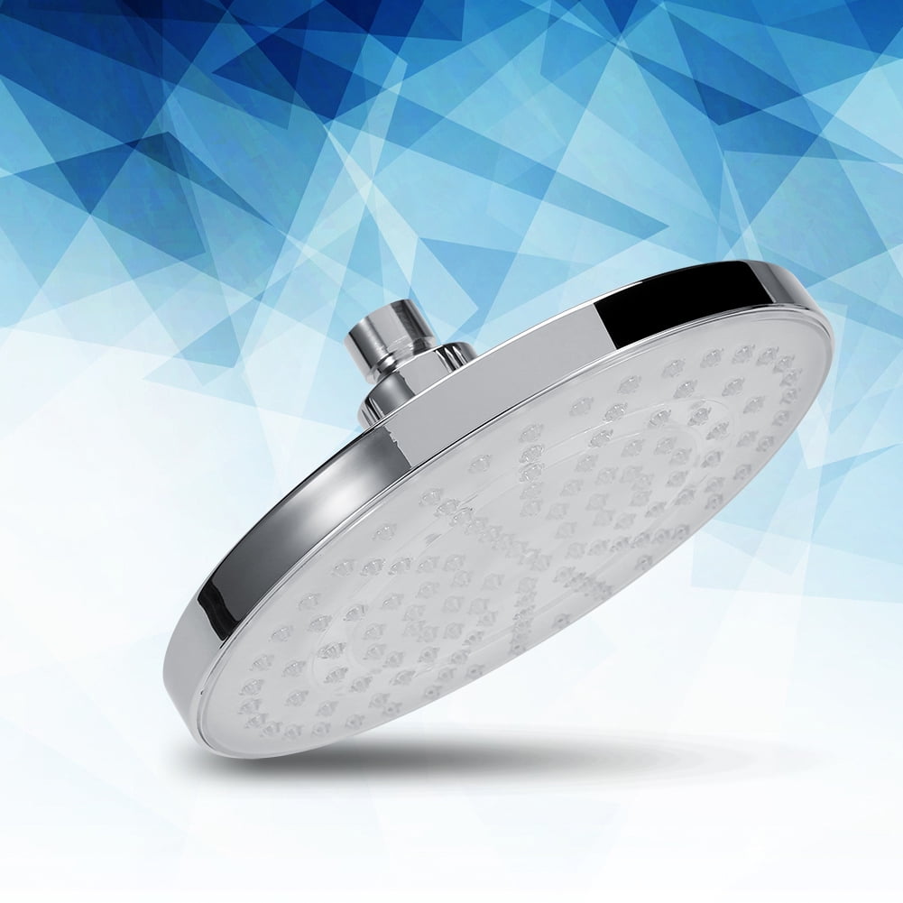 7 Colors Automatic Changing 8/"inch Round Top Shower Head Bathroom LED Light Rain