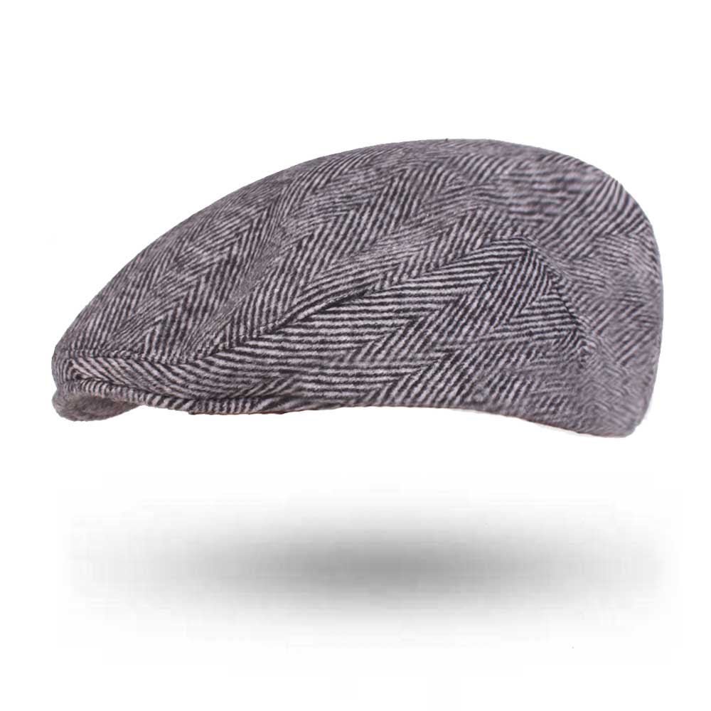 Chapeau Homme élégant Style Newsboy/béret En Tweed Polyester - Taille Ajustable, Protection Solaire
