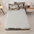 thumbnail image 4 of Manfei Kawaii Camper Zipper Full Size Comforter Sets with Fitted Sheet and 2 Pillowcases,Cartoon Adventure RV Accessories Zipper Bedding Set,Brown White,Reversible, 4 of 7