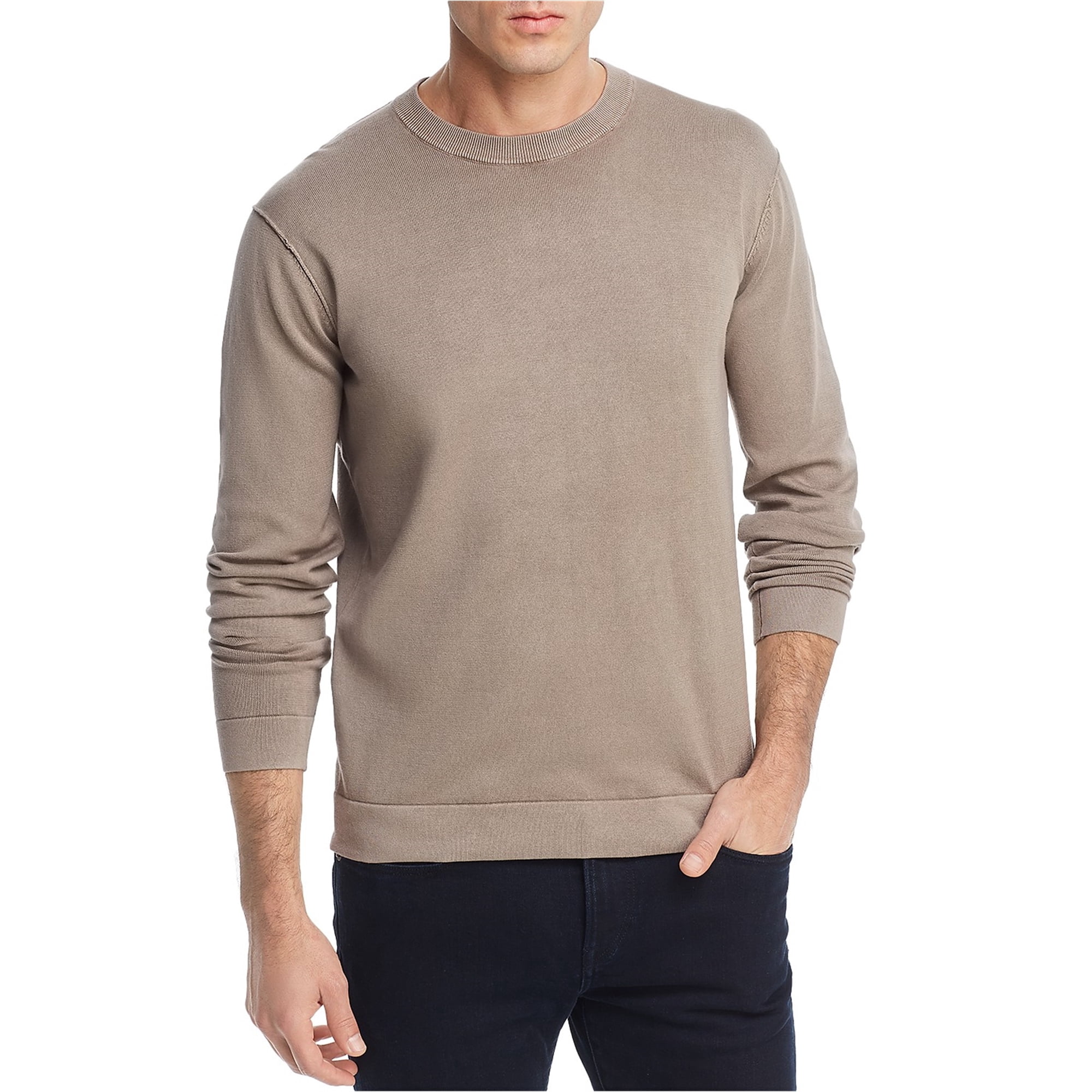 Oobe Brand Mens Crewneck Pullover Sweater, Brown, Large
