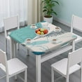 thumbnail image 3 of Blue Boho Plant Pattern Square Fitted Tablecloth with Elastic Edge,Square Table Cover,Washable Elastic Table Cover for Home Kitchen Party Decor 36"x36", 3 of 6