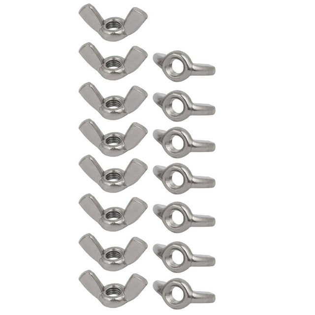 Unique Bargains Écrou Papillon en Acier Inoxydable 304 Filetage M5 Pas 0.8mm 15 Pcs