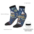 thumbnail image 4 of Goofa Marine Nautical Pattern Non Slip Socks with Grips for Elderly, Crew Socks Yoga Hospital Socks Cushioned Sole Gripper Socks for Men Women, 4 of 5