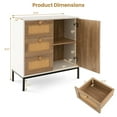 thumbnail image 3 of Costway Buffet en Rotin avec 3 Tiroirs et 1 Porte, Pieds en Métal Robustes, Armoire de Rangement, 3 of 10