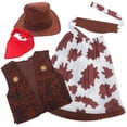 thumbnail image 1 of 1 juego de disfraz de vaquera occidental para niña con sombrero, pañuelo y chaleco, accesorios de disfraz occidental para fiesta de disfraces de Halloween., 1 of 5