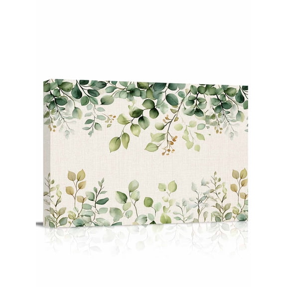 Eucalyptus Wall Art for Living Room,Canvas Picture Wall Decor for Bathroom Bedroom,Rustic Chic Greenery Plant Round Weeping Leaf Painting Artwork for Office Kitchen Hallway Dining Room Decor 16"x20"