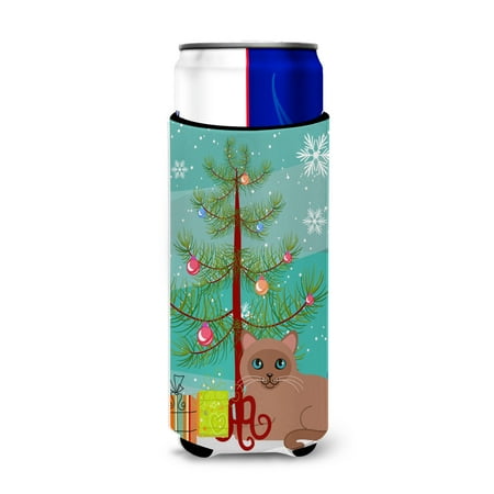 

Carolines Treasures BB4433MUK Tonkinese Cat Merry Christmas Tree Michelob Ultra Hugger for slim cans Slim Can