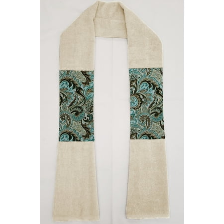 

Brown & Teal Paisley Kitchen Towel Boa / Scarf (Off White)