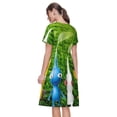 thumbnail image 7 of Lsque Pikmin Print Women's Casual Dress T-Shirt Summer Short Sleeve Scoop Neck Swing Dresses, 7 of 7