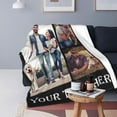 thumbnail image 3 of Custom Blankets with Photos and Text Personalized Flannel Throw Blankets Customized Memorial Blanket Gifts for Adult Couple Family Wedding Christmas Birthday Valentines Day Black 50"x40", 3 of 6