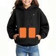 thumbnail image 2 of Cethrio Girls Heated Hoodies, Pullover Warm USB Electric Winter Heated Sweatshirts Black Size 4-14T, 2 of 7