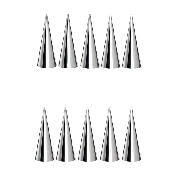 10 Moldes De Acero Inoxidable Para Cuernos De Crema, Conos Para Hornear Para Cuernos De Crema, Molde De Helado Con Forma De Cono De Pie
