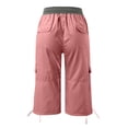 thumbnail image 7 of Huowey Pants for Women Summer Pocket Trousers Outdoor Casual Sports Cropped Pants Overalls Thin Loose Cargo Shorts, 7 of 7