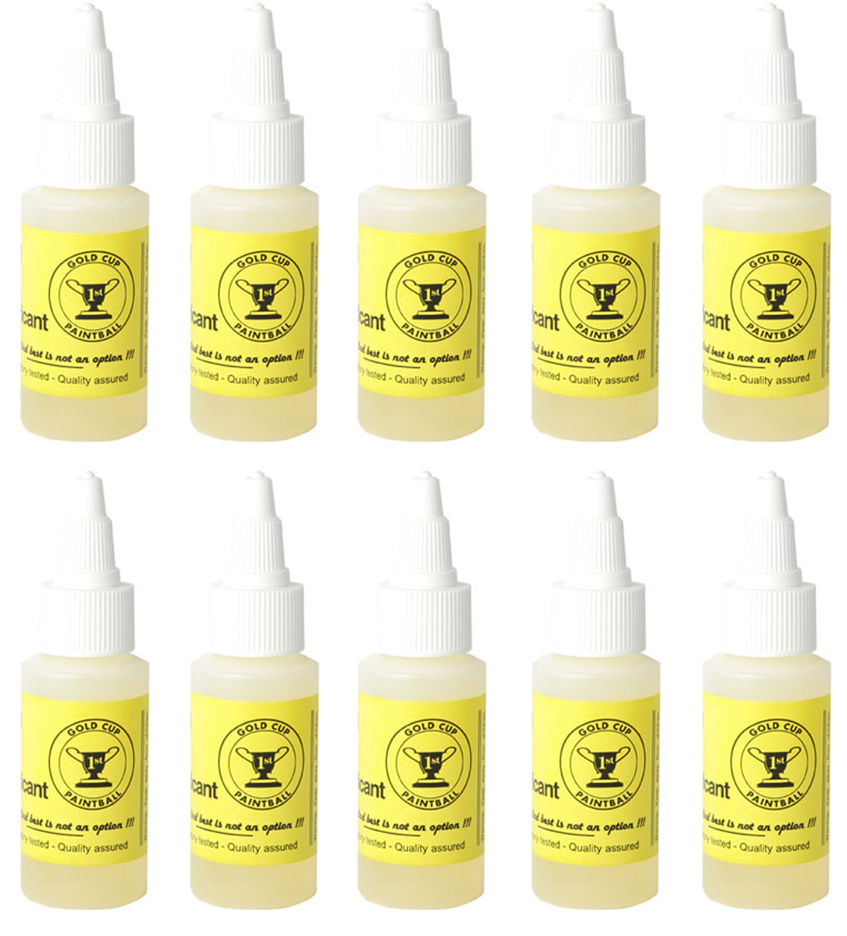 Gold Cup Premium Paintball Oil Lube 1oz Bottles 10 Pack