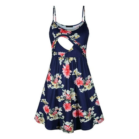 

Ovzne Maternity Clothing Maternity Clothing For Women Fashion Print Sling Breast-Feeding Pregnant Woman Maternity Nursing Dress Maternity Clothing Sets For Women