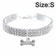 thumbnail image 2 of Collar para mascotas con diamantes, colgante de hueso elástico de diamante de cristal ajustable para gatos y perros de boda, 2 of 5