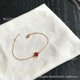 thumbnail image 1 of Mini pulsera trébol de cuatro hojas flor única llena de diamantes versión alta oro rosa nácar natural versátil llena de diamantes cornalina, 1 of 5