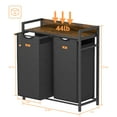 thumbnail image 5 of Laundry Hamper, Laundry Clothes Sorter with 2 Pull-Out Bags and Shelf, Laundry Basket 2 Section, 2×12.1Gal (46L), Rustic Brown and Black, 5 of 8