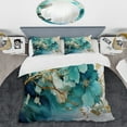thumbnail image 2 of Designart "Teal Gold Fractal Mystic Mirage I" Ensemble de Literie Moderne - Fractales Ensemble de Lit Abstrait avec 1 Imposture, 2 of 6