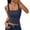 Navy, variant on Women's Square Neck Cropped Ribbed Tank Tops Summer Sleeveless Clothes