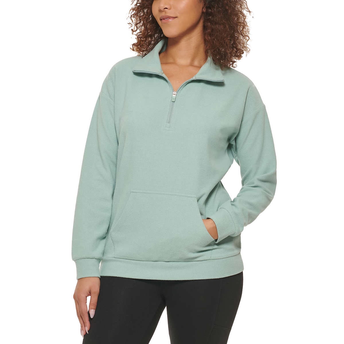 Marc New York by Andrew Marc Women's Ribbed 1/4 Zip Cozy