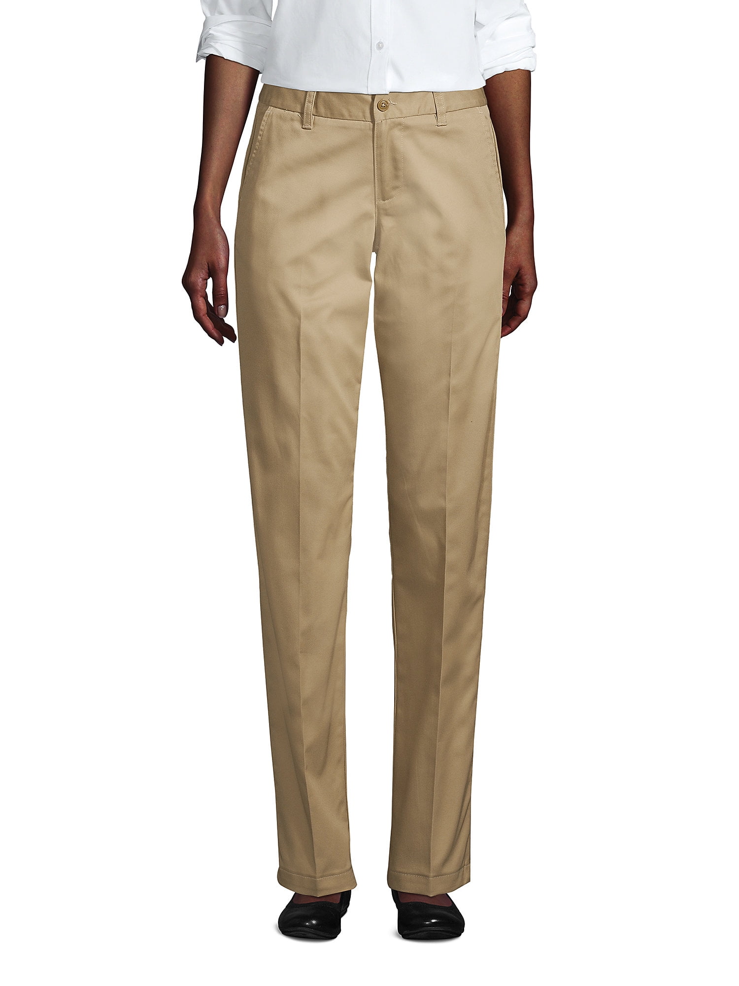 Lands' End School Uniform Women's Tall Plain Front Blend Chino Pants