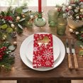 Winter Snowflake Cloth Napkins Set of 4 Christmas Retro Red Background ...