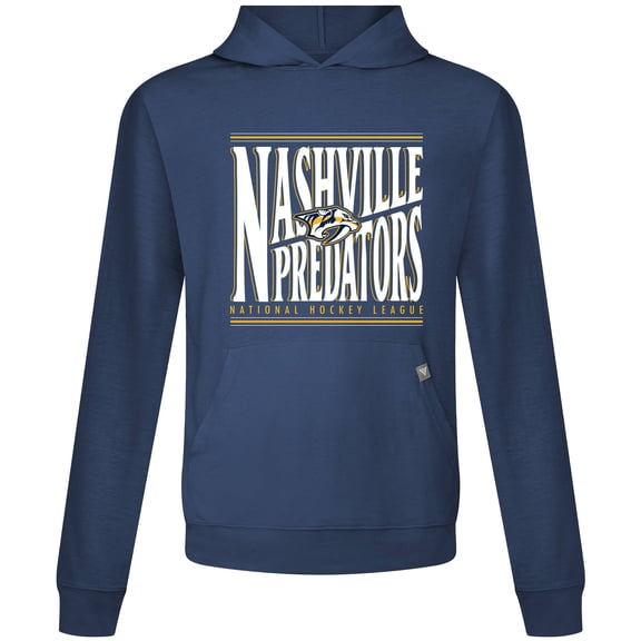 Men's Levelwear  Navy Nashville Predators Relay Powerhouse Pullover Hoodie