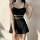 thumbnail image 1 of Traje de baño para mujer, conservador, que cubre el vientre, adelgaza, falda de vacaciones en aguas termales, traje de baño de dos piezas, 1 of 5