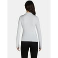 thumbnail image 2 of No Boundaries Ribbed Mock Neck Top with Long Sleeves, Women’s and Women’s Plus, 2 of 5