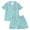 yue866-Mint Green-Kids Pajamas Outfits, variant on KHONTS 2 Piece Pajamas Stripped Printed Sets for Kids Girls Short Sleeve Button down Shirts and Shorts Sleepwear,Size 8-12 Years 160