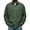 Army Green, variant on Men's Simple Corduroy Corn Plaid Lapel Button Casual Long Sleeve Polo Shirts, Retro Collared Tops with Pocket - Navy XXL