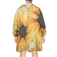 thumbnail image 2 of White Sunflower Pattern Wearable Oversized Blanket,Wearable Blanket Hoodie for Adults,Cozy Hooded Blankets with Super Pockets,Super Warm Fuzzy Pullover for Women & Men, 2 of 6