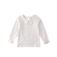 thumbnail image 1 of Baby Girl Kids Blusas Mangas largas Color sólido Cuello de muñeca Camiseta Parte superior Inferior XBTCLXEBCO Blanco, 6-7 años, 1 of 6