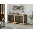 thumbnail image 2 of Dog Crate Furniture with Two Combined Room, XL Large Double Dog Cage Furniture with Tray for Medium Large Dogs, Wooden Dog Kennel Furniture, 2 of 7