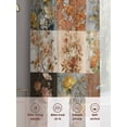 thumbnail image 6 of Floral Patchwork Sheer Curtains 54 Inch Length 2 Panels Set, Vintage Country Geometric Flower Voile Window Treatment Rod Pocket Short Kitchen Curtains Drapes for Bedroom 52"x54"x2, 6 of 7